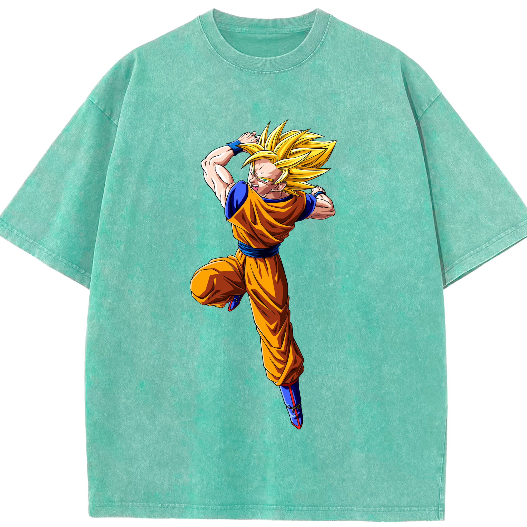 （画像用） ドラゴンボール 孫悟空（そん ごくう）Son Goku カカロット DRAGON BALL Kakarotto 綿100% ヴィンテージ風 半袖Tシャツ（フロントプリント）